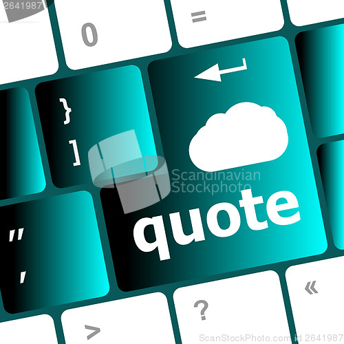 Image of keyboard key for quote - business concept