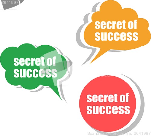 Image of secret of success. Set of stickers, labels, tags. Business banners, Template for infographics