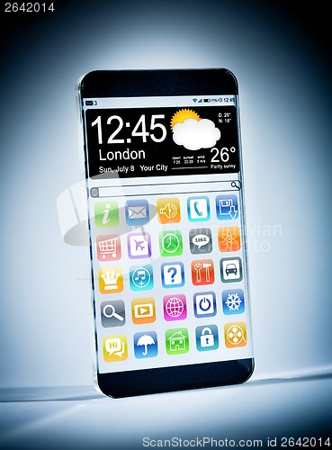 Image of Smartphone with a transparent display.