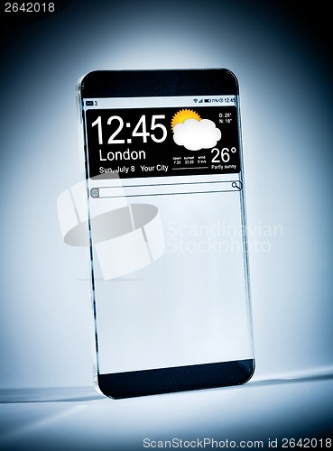 Image of Smartphone with a transparent display.