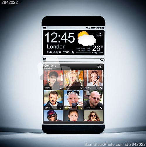 Image of Smartphone with a transparent display.