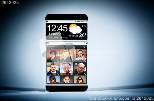 Image of Smartphone with a transparent display.