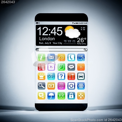 Image of Smartphone with a transparent display.