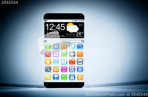 Image of Smartphone with a transparent display.