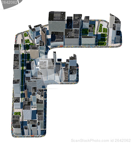 Image of Urban F letter from city font collection