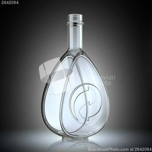 Image of Bottle for alcoholic beverages with recycling symbol