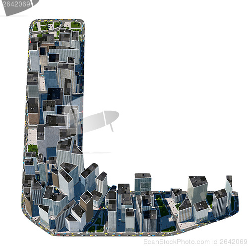 Image of Urban L letter from city font collection