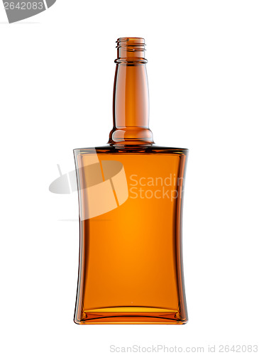 Image of Empty bottle for scotch or brandy isolated