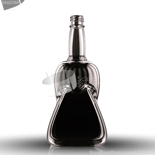 Image of Black Bottle for alcoholic beverages on white