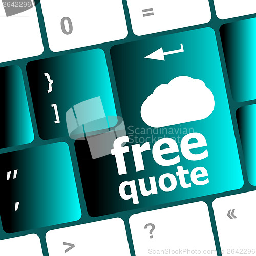 Image of keyboard key for free quote - business concept