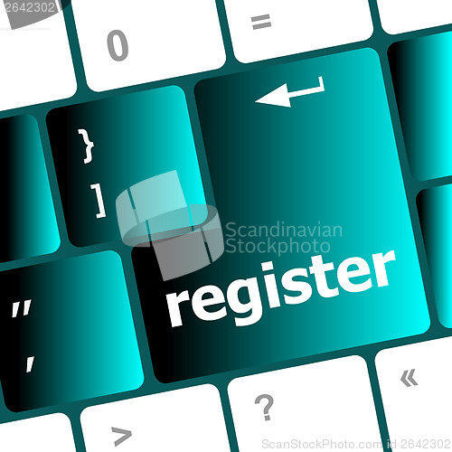 Image of Closeup of register key in a modern keyboard