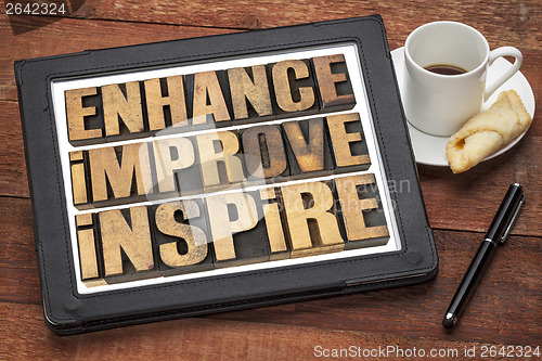 Image of enhance, improve, inspire 