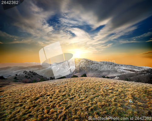 Image of Mountains and dry grass