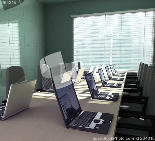 Image of Laptops in an empty room