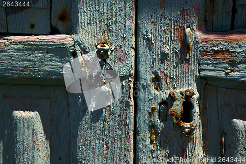 Image of spain canarias brass in a green closed wood  abstract 