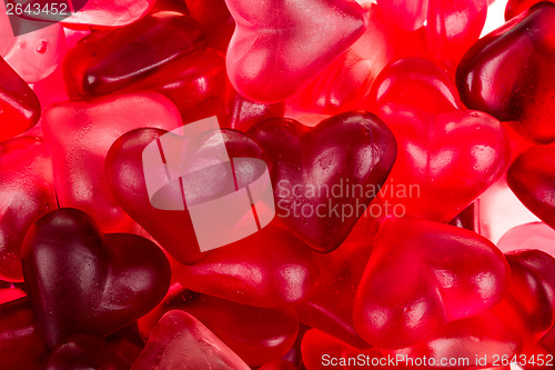Image of Brightly coloured red gums hearts
