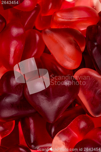 Image of Brightly coloured red gums hearts
