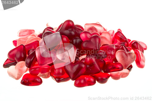 Image of Brightly coloured red gums hearts