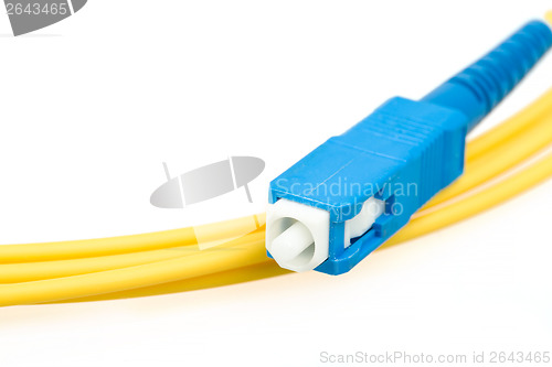 Image of blue fiber optic SC connector patchcord