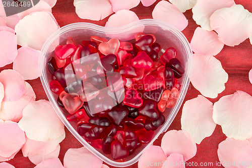 Image of Brightly coloured red gums hearts