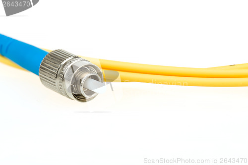 Image of blue fiber optic SC connector patchcord