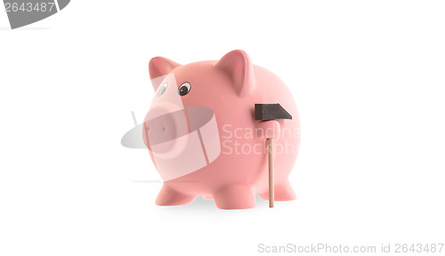 Image of Unique pink ceramic piggy bank