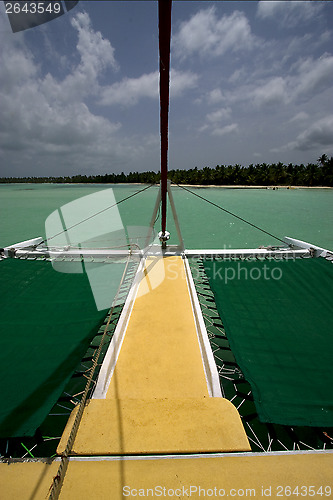 Image of tropical lagoon catamaran navigable   in  dominicana