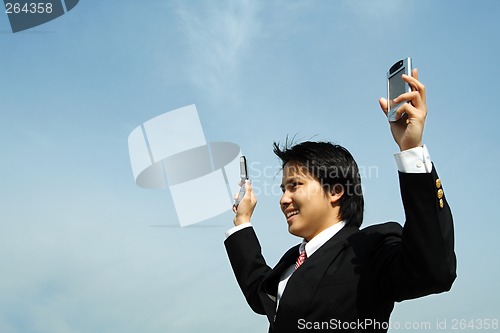 Image of Businessman and technology