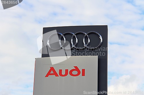 Image of Sign Audi against Sky