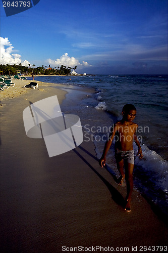 Image of republica dominicana tourist child coastline 