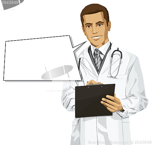 Image of Vector Doctor Man With Clipboard