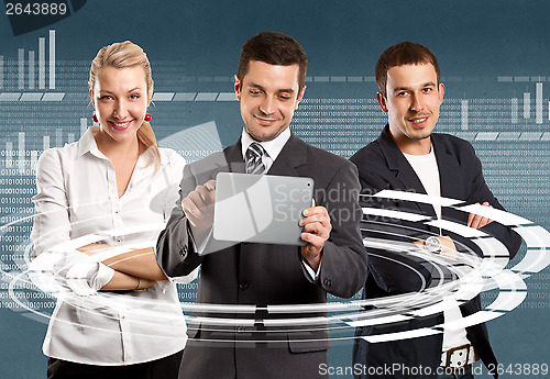 Image of Business Team With Touch Pad