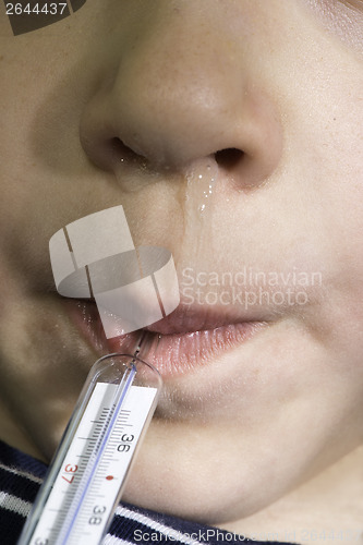 Image of Sick child in bed.