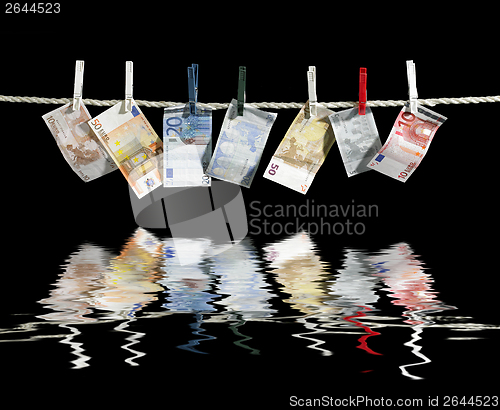 Image of clothesline and money