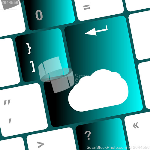 Image of Cloud computing concept on computer keyboard