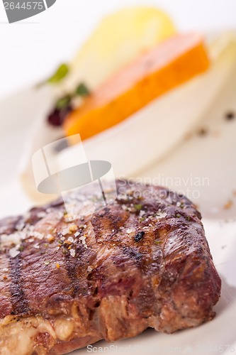 Image of Grilled beef steak with seasoning