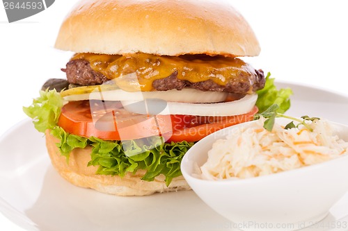 Image of Cheeseburger with cole slaw 