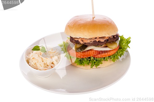 Image of Cheeseburger with cole slaw 