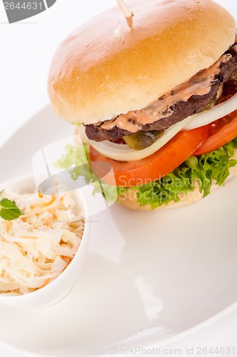 Image of Cheeseburger with cole slaw 