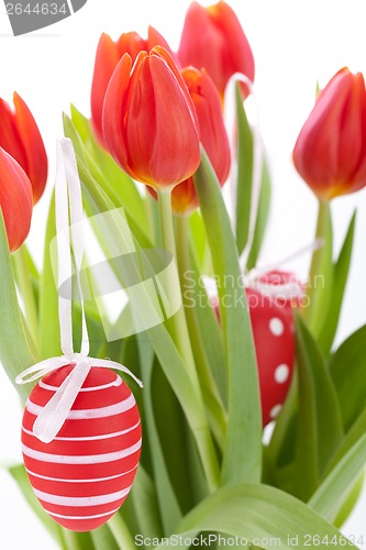 Image of Colourful red Easter still life