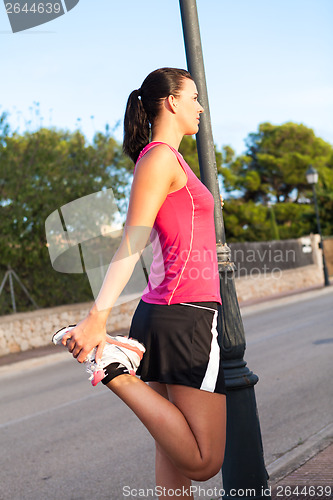 Image of Caucasian woman practicing jogging in the park