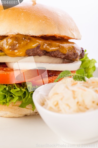Image of Cheeseburger with cole slaw 