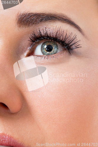 Image of beautiful young woman with perfect skin and soft makeup