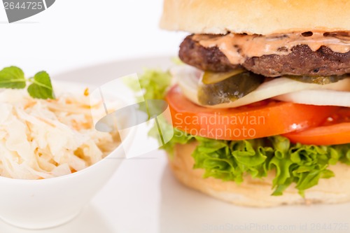 Image of Cheeseburger with cole slaw 