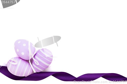 Image of Easter background with three traditional eggs