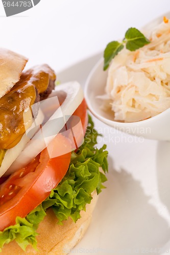 Image of Cheeseburger with cole slaw 