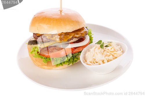 Image of Cheeseburger with cole slaw 