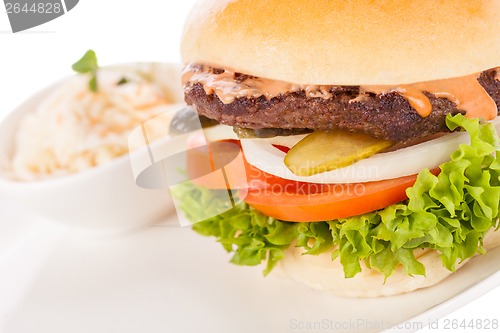 Image of Cheeseburger with cole slaw 