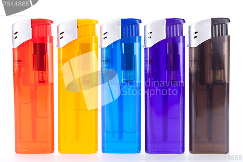 Image of Vividly coloured plastic lighters