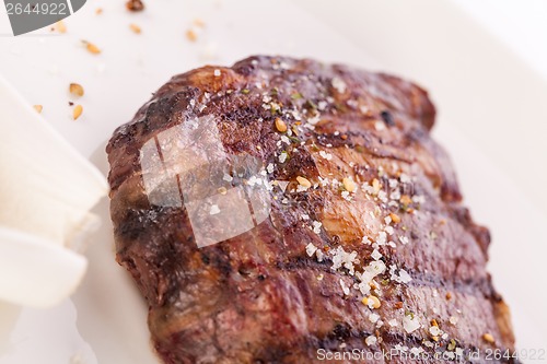 Image of Grilled beef steak with seasoning